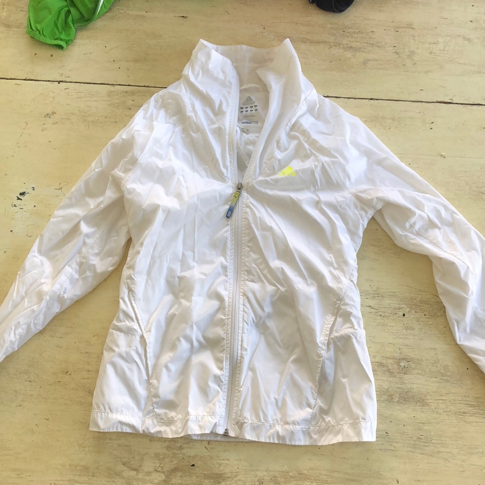 Adidas white windbreaker size small